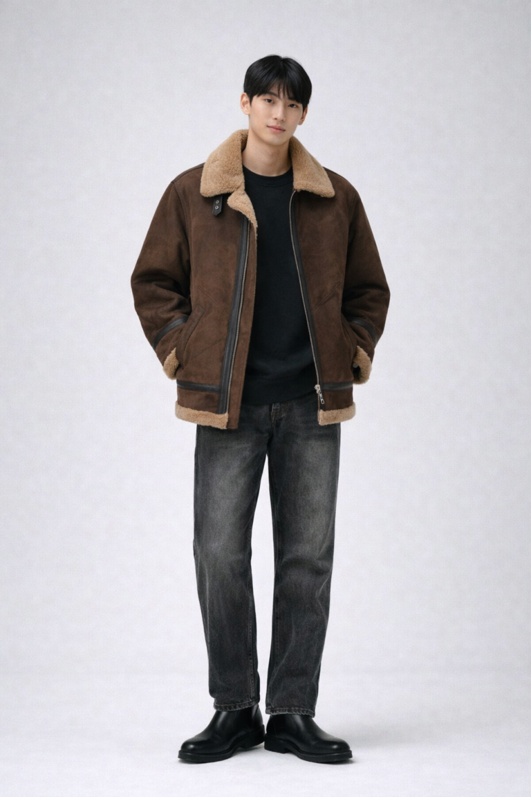 겨울철 남자 덴데 무스탕 코디